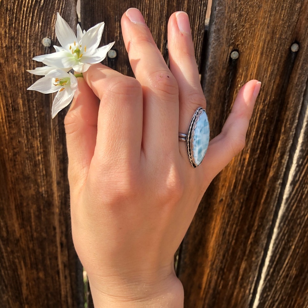 Larimar Sterling Silver Ring